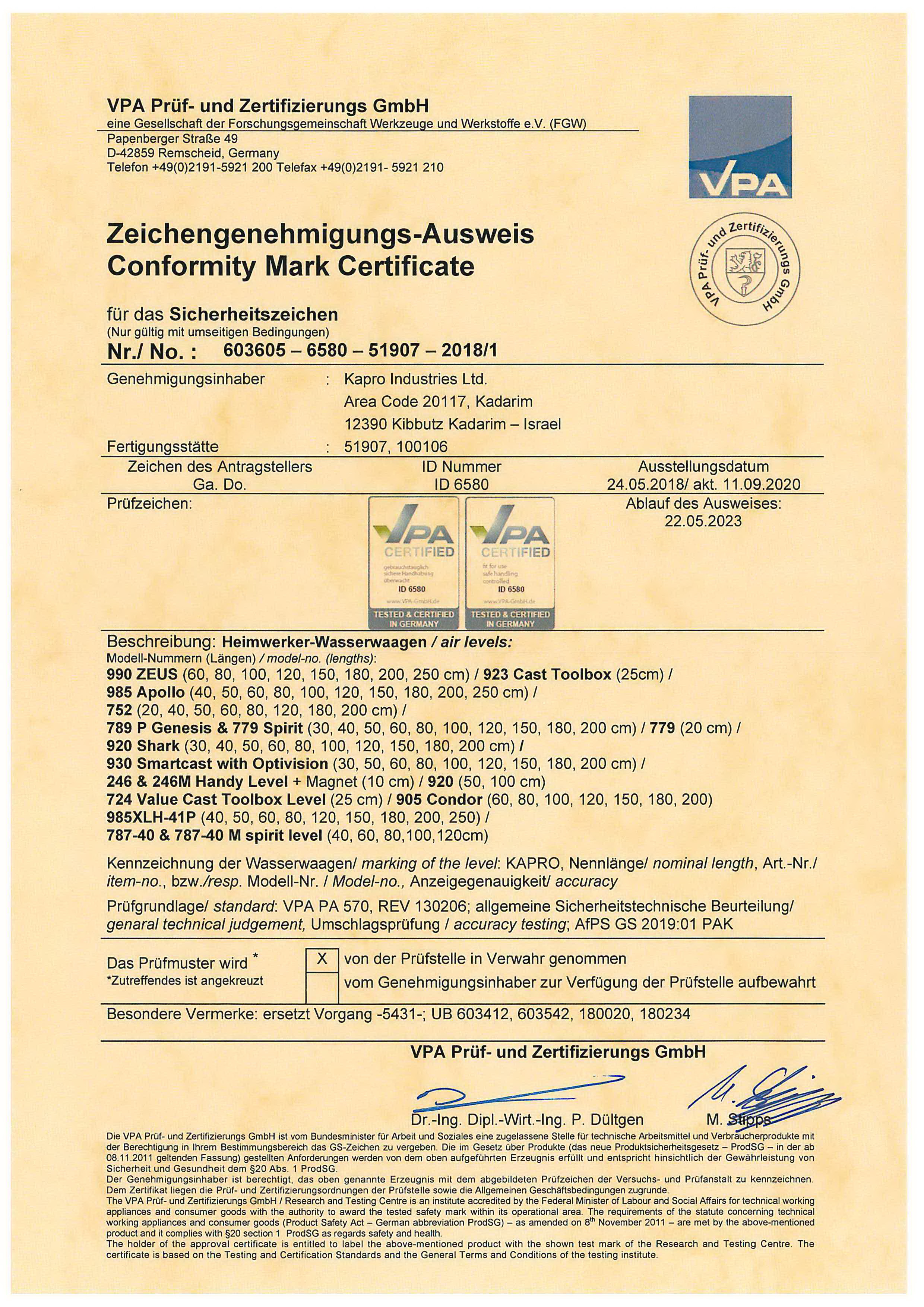 certificate